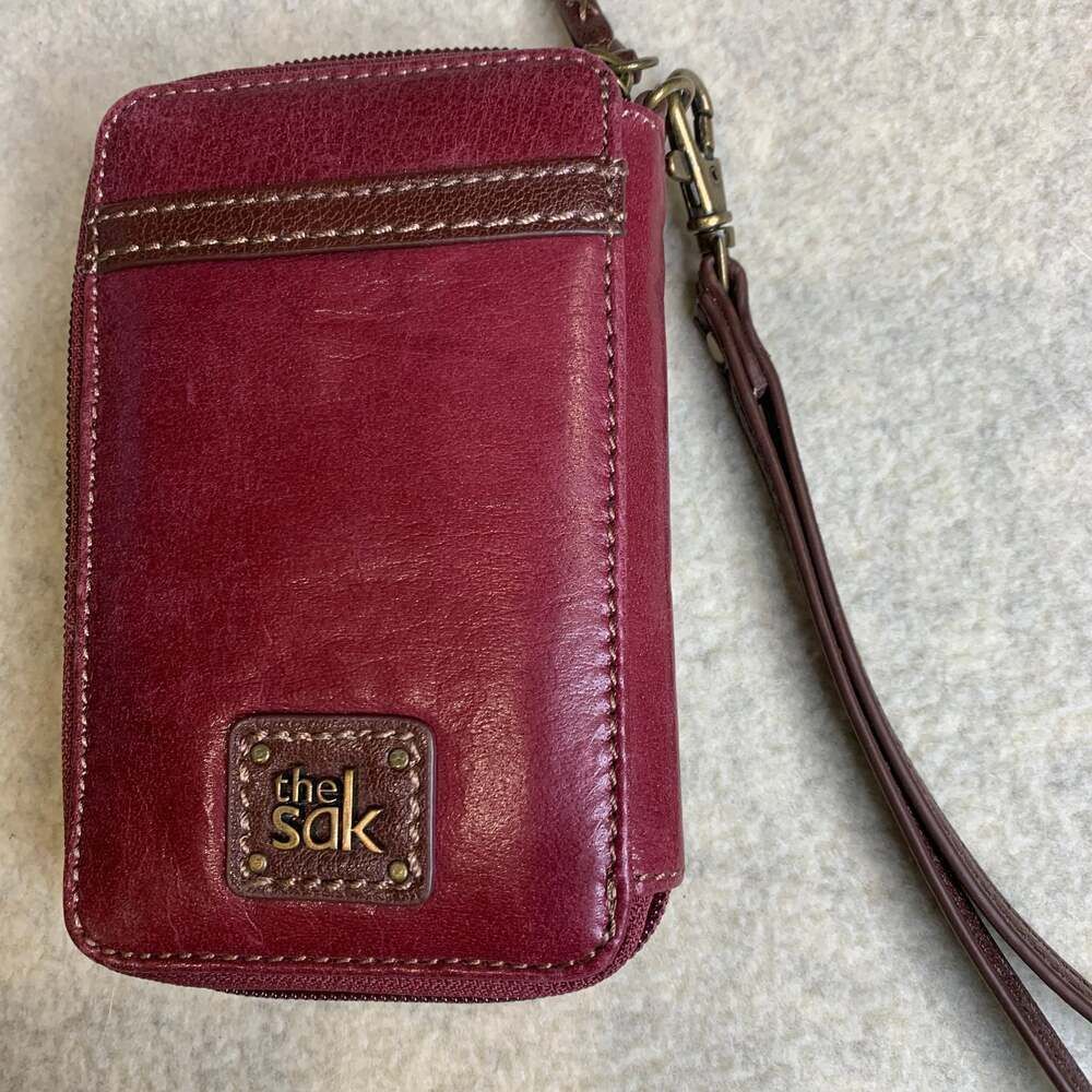 The Sak Leather Smartphone Wristlet Wallet with Pheasant Feather Motif - Picture 2 of 5